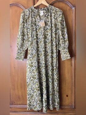 NWT Sole by Mare Sole Amore MORGAN LONG DRESS Small Cotton Pockets Cottagecore